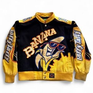 Vintage Hamilton JH Designs Willy Wonka Banana Laffy Taffy NASCAR Jacket